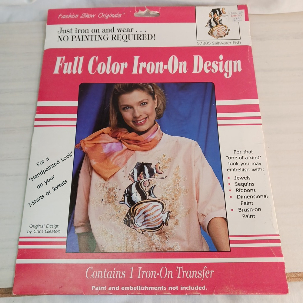 Saltwater Fish Iron On Transfer Plaid 57805 Vintage NIP